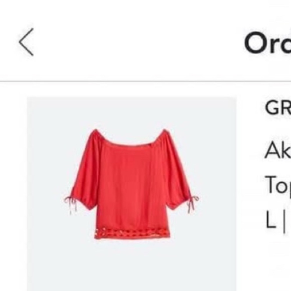 Brand new with tags
Off the shoulder top
Red, Cute crochet at bottom